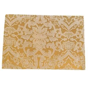 Lenox Eternal Placemats Gold White Brocade Baroque Damask Lot of 8 13x19 Holiday